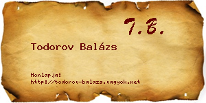 Todorov Balázs névjegykártya
