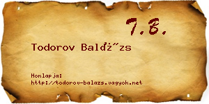 Todorov Balázs névjegykártya